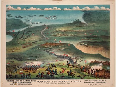Balkan Devletlerinin savaş haritası by Publisher Joseph Koehler New York