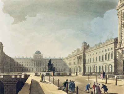 Somerset House, Strand, John Bluck (fl.1791-1819), 1809 (aquatint) tarafından oyulmuş 