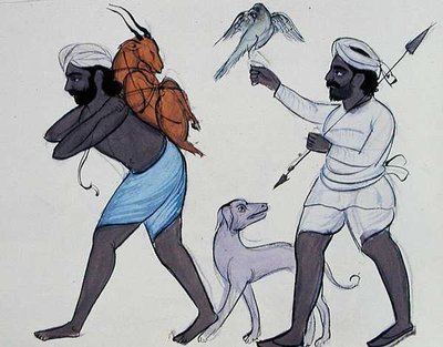 Avcılar, c.1890 (kağıt üzerine suluboya) by Punjabi School