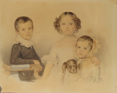 Lanskoy Çocuklarının Portresi, 1839 by Pyotr Fyodorovich Sokolov