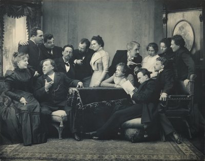 Anton Çehov, Martı oyununun oyuncuları arasında, 1899 by Pyotr Petrovich Pavlov