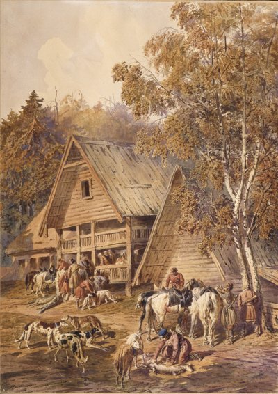 Avcılar, 1863 by Pyotr Petrovich Sokolov