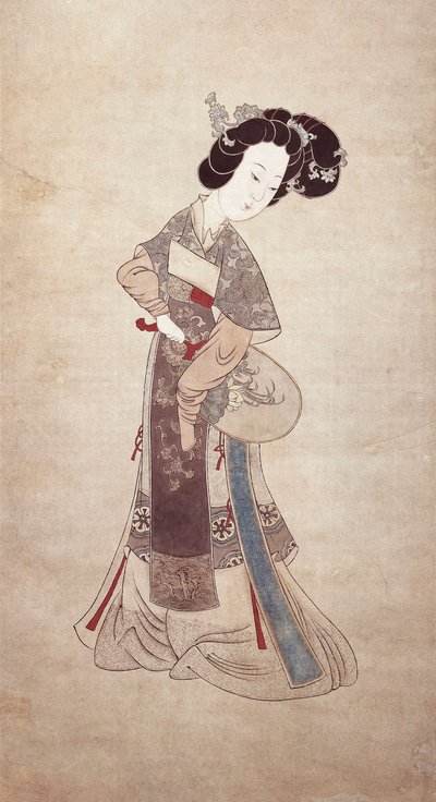 Çin Leydisi, Ren Shyong tarafından (ipek üzerine resim) by Qing Dynasty Chinese School
