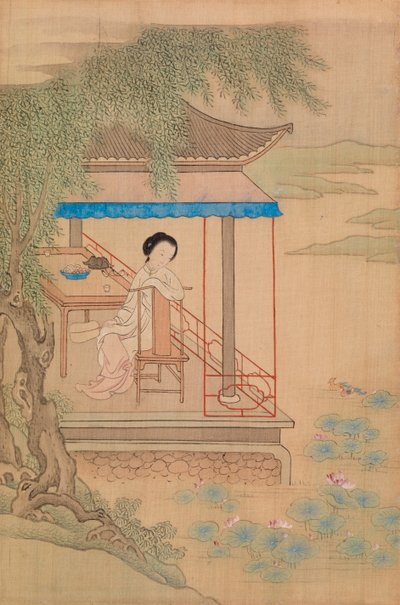 Verandada Oturan Kız by Qiu Ying