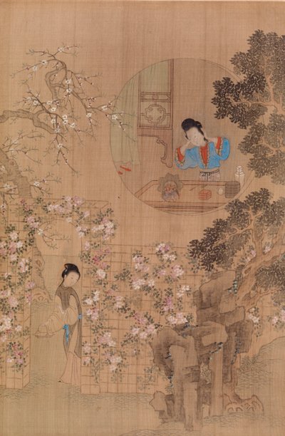 Bahçedeki Kadın - Dairesel Penceredeki Kadın by Qiu Ying