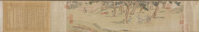 Zhao Mengfu, Çay Karşılığında Kalp Hridaya Sutrasını Yazıyor, 1542-43. by Qiu Ying