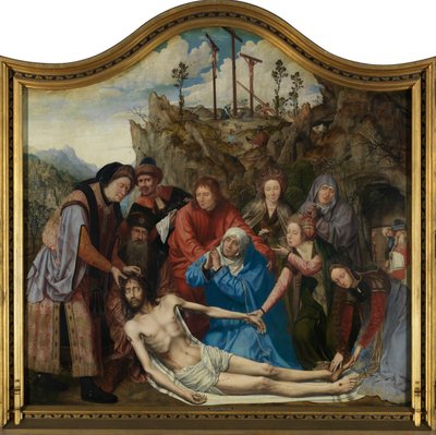 İsa'nın Ağıtı, Marangozlar Loncası'nın Sunağı, orta panel (panel üzeri yağlı boya) by Quentin Massys or Matsys