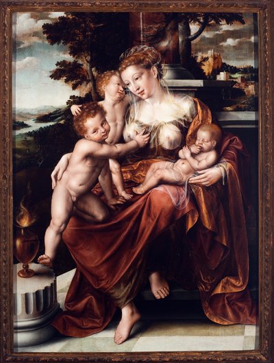 Alegori sadaka. Jan Massys (Matsys veya Metsys veya Matsijs) (1509-1575) 1549-1550 Dim. 126x93 cm Genler, Musei di Strada Nuova (eski Palazzo Bianco) by Quentin Massys or Metsys