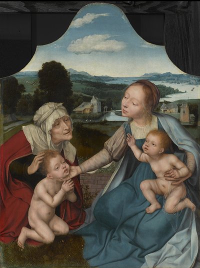 Aziz Elizabeth ve Vaftizci Yahya ile Bakire ve Çocuk, c.1520-25 by Quentin Massys or Metsys