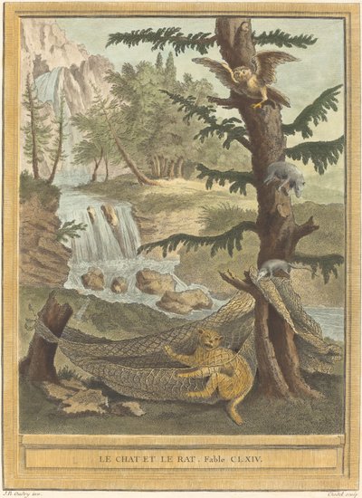 Le chat et le rat (Kedi ve Sıçan) by Quentin Pierre Chedel after Jean Baptiste Oudry