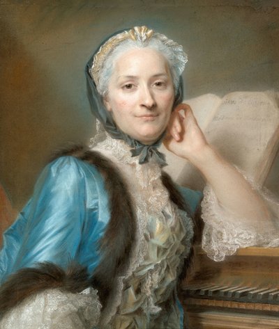 Boucon doğumlu Madame Anne-Jeanne Cassanéa de Mondonville'in portresi (1708-1780) by Quentin de la Latour