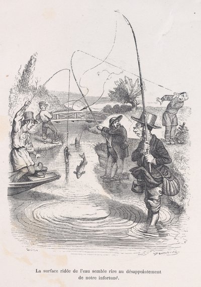Dalgalanan su, talihsizliğimizle alay ediyor gibi görünüyor. Küçük İnsan Sefaletlerinden L..., 1843. by Quichon