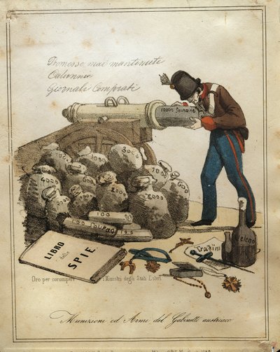 Avusturya bakanlığının silah ve mühimmatı, Avusturya karşıtı Venedik hiciv by Quinto Cenni