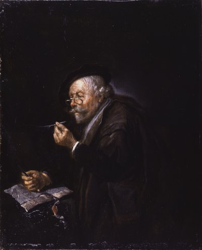 Yaşlı Adam Yazıyor by Quiringh Gerritsz. van Brekelenkam