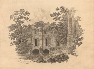 Fountains Abbey'deki Cloisters'ın bir parçası by R. Dunning