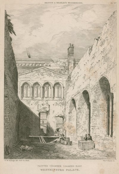 Boyalı Oda, Westminster Sarayı, Londra, doğuya bakıyor by R. W. Billings