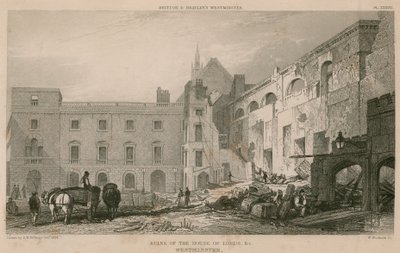 Lordlar Kamarası kalıntıları, Westminster by R. W. Billings