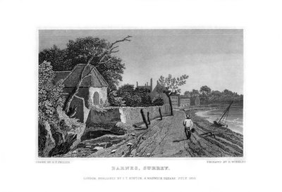 Barnes, Surrey, 1830. by R. Winkles