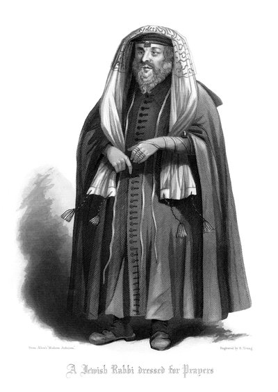 Dua için Giyinmiş Bir Yahudi Haham. by R. Young