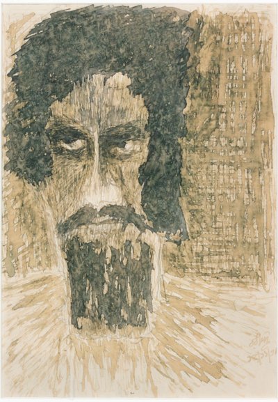 Bir Kafa (kağıt üzerine mürekkep) by Rabindranath Tagore