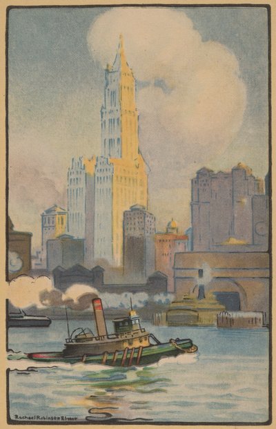 Feribottan Woolworth Binası, 1914. by Rachael Robinson Elmer