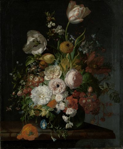 Cam Vazoda Çiçeklerle Natürmort by Rachel Ruysch