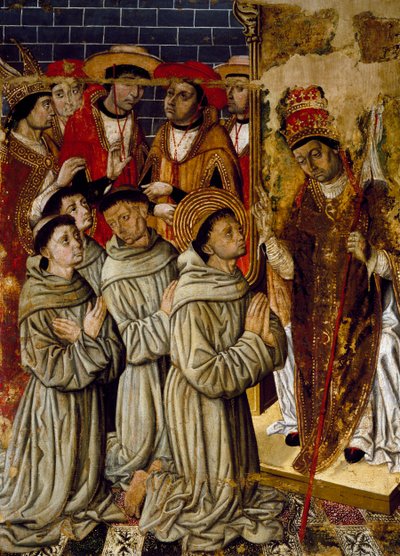 Mucizeler döngüsü, Joan Figuera ve Tomas Rafael'in yazdığı San Bernardino Altarpiece'den detay (16. yüzyılın ikinci yarısında etkin), tempera on panel, 399x253 cm. detay. by Rafael & Figuera Joan (active c.1454 1477) Tomas
