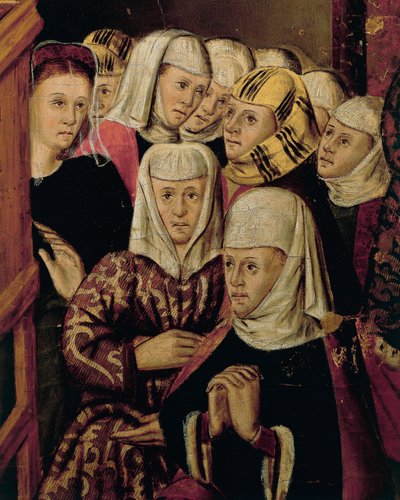 Vaaz, Joan Figuera ve Tomas Rafael'in yazdığı San Bernardino Altarpiece'den detay (16. yüzyılın ikinci yarısında aktif), tempera on panel, 399x253 cm. detay. by Rafael & Figuera Joan (active c.1454 1477) Tomas