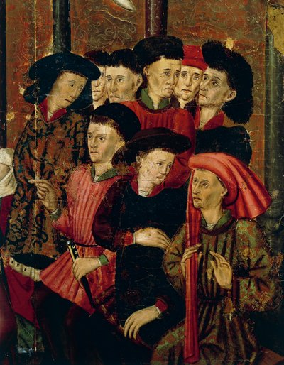 Vaaz, Joan Figuera ve Tomas Rafael'in yazdığı San Bernardino Altarpiece'den detay (16. yüzyılın ikinci yarısında aktif), tempera on panel, 399x253 cm. detay. by Rafael & Figuera Joan (active c.1454 1477) Tomas