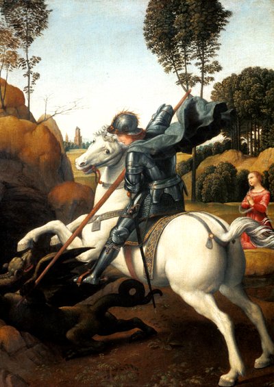 Aziz George ve Ejderha, c1506 by Raffaello Sanzio Raphael