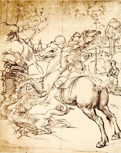 Aziz George ejderhayı öldürüyor by Raffaello Sanzio Raphael
