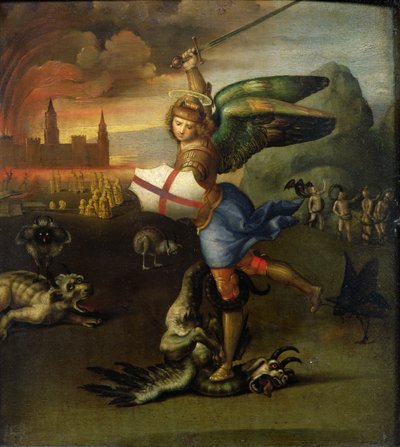 Aziz Michael, c.1503-05 (ayrıca bkz. 15971) by Raffaello Sanzio Raphael