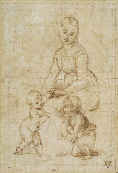 Güzel Bahçıvan için Çalışma, yaklaşık 1506-1507. by Raffaello Sanzio Raphael