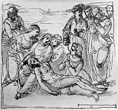 Entombment için Çalışma, 1913. by Raffaello Sanzio Raphael