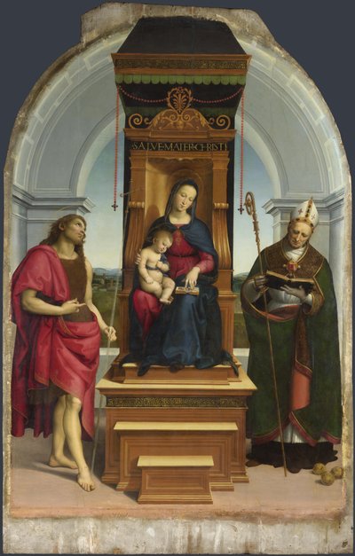 Vaftizci Yahya ve Bari Aziz Nikolaos ile Madonna ve Çocuk Ansidei Madonna, 1505 by Raffaello Sanzio Raphael