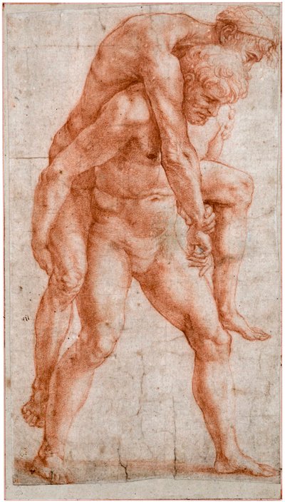 Sırtında Yaşlı Bir Adam Taşıyan Genç Adam Aeneas ve Anchises, yaklaşık 1514 by Raffaello Sanzio Raphael