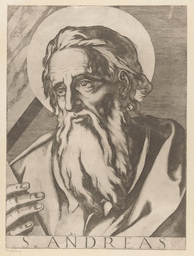heilige andreas S. Andreas (nesne üzerindeki başlık) Christ, Mary en de twaalf apostelen (dizi adı) Kutsal Apostolik Koleji (dizi başlığı) by Raffaello Schiaminossi