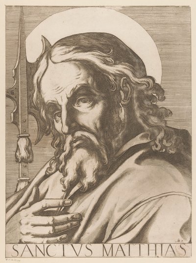 Heilige Matteüs Aziz Matthias (nesne üzerindeki başlık) Christ, Mary en de twaalf apostelen (dizi adı) Kutsal Apostolik Koleji (dizi başlığı) by Raffaello Schiaminossi