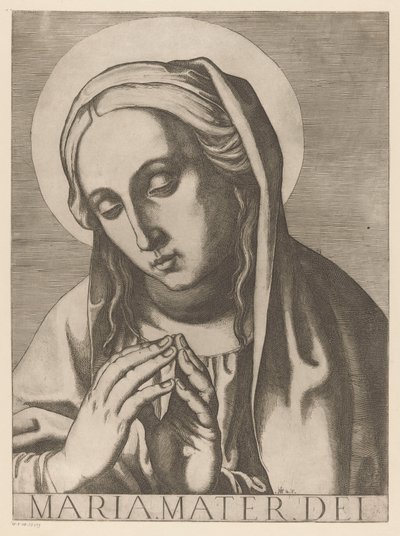 Maria Meryem Ana (nesne üzerindeki başlık) Christ, Mary en de twaalf apostelen (dizi adı) Kutsal Apostolik Koleji (dizi başlığı) by Raffaello Schiaminossi
