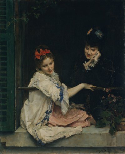 Penceredeki Kızlar, ca. 1875. by Raimundo de Madrazo y Garreta