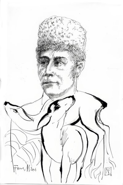 Franz Marc / çizim Rainer Ehrt by Rainer Ehrt