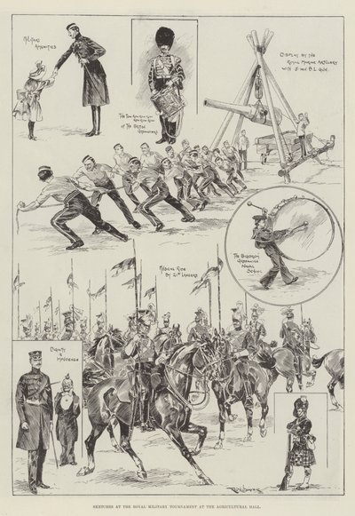 Tarım Salonundaki Kraliyet Askeri Turnuvasında Eskizler by Ralph Cleaver