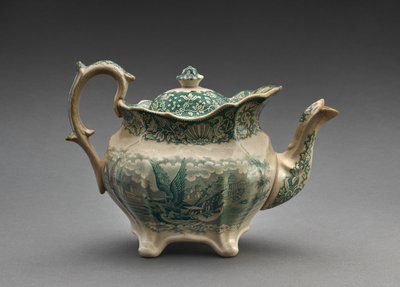 Çaydanlık, c.1847-49 (kurşun sırlı, transfer baskılı) by Ralph Hall