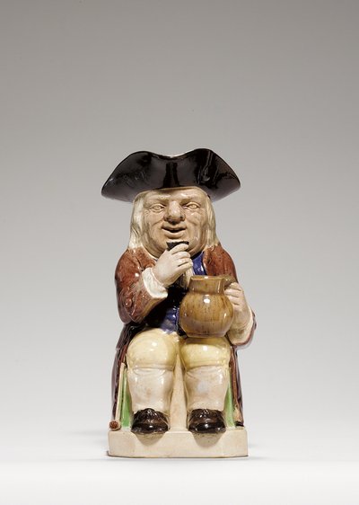 Staffordshire kremalı kap Toby-sürahi, c.1785 by Ralph Junior Wood