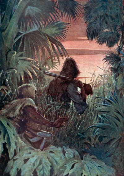 Daniel Defoe tarafından Robinson Crusoe için çizim (renkli taş) by Ralph Noel Pocock