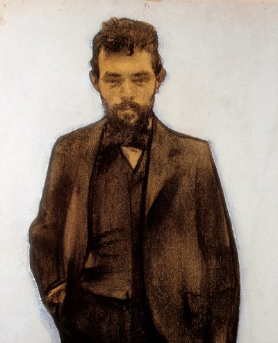 Amadeo Vives (1871-1932) bestecisinin portresi (pastel) by Ramon Casas i Carbo