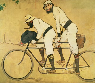 Casas'ın Pere Romeu ile Tandem Üzerinde Kendi Portresi by Ramon Casas i Carbo