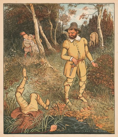 Ve En Hafif Ruh Halinde Olan Diğerini Orada Öldürdü, c1880. by Randolph Caldecott