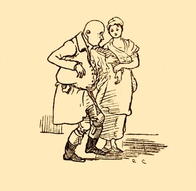 John Gilpin bir kez daha şapkasız ve peruksuz geliyor, 1878, c1918. by Randolph Caldecott