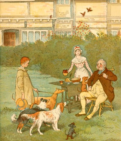 Usta köpekleri ile Çiftçi Çocuğu, c1881. by Randolph Caldecott